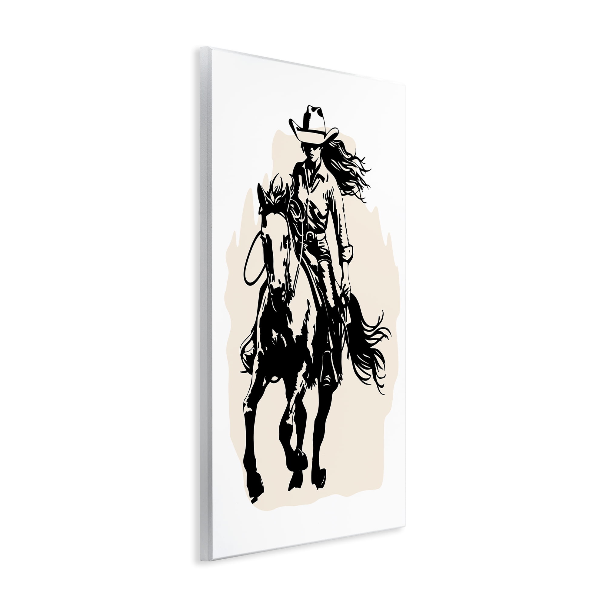 Stupell Industries Saddle Sisters Girl People Painting Unframed Art Print Wall Art, 13 x 19