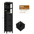 thumbnail image 6 of Yaheetech Modern Narrow Bathroom Storage Cabinet with 3 Drawers and 2 Open Shelves, Black, 6 of 7