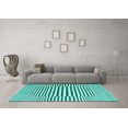 thumbnail image 3 of Ahgly Company Indoor Round Abstract Turquoise Blue Contemporary Area Rugs, 6' Round, 3 of 4