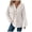 White, variant on Hoodie Women Trendy Solid Color Hooded Button Loose Long Sleeved V Neck Sweatshirts Fall Tops,Beige,2XL