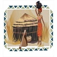 thumbnail image 3 of African Duvet Cover Set, Native Lady Carrying a Pot Traditional Savannah Life Graphic, Decorative 3 Piece Bedding Set with 2 Pillow Shams, Queen Size, Multicolor, by Ambesonne, 3 of 3