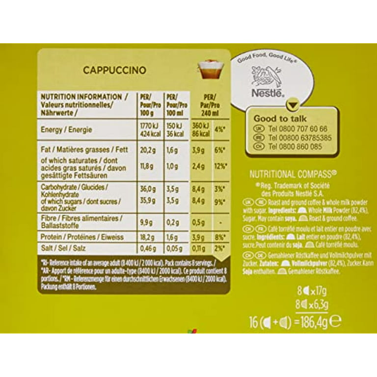 NESCAFÉ Dolce Gusto Cápsulas de café capuchino, 16 unidades (paquete de 3)  : Todo lo demás 