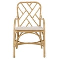 thumbnail image 2 of Safavieh Olala Scandinavian Rattan and Fabric Dining Arm Chairs, Natural/Cream, 2 of 6
