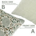 thumbnail image 4 of Fabdivine Floral Block Print "Karwachauth" Boho Decorative "Viscose Linen" Throw Pillow Cover, Handblock Printed Cushion Cover for Sofa , 22"X22", "Gray", 4 of 4