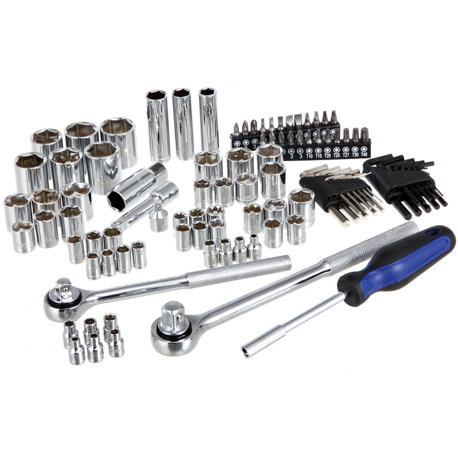 Hyper Tough UJ84176A 107-Piece 1 4, 3 8 And 1 2 Inch Drive Socket Set by TESTRITE INTERNATIONAL CO LTD