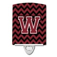 thumbnail image 1 of Carolines Treasures CJ1052-WCNL Letter W Chevron Garnet & Black Ceramic Night Light, 1 of 1