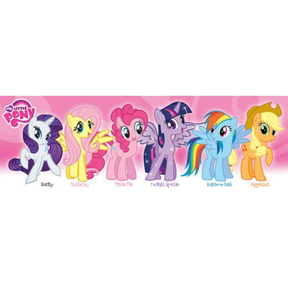 Affiche - My Little Pony - Art Mural Groupe Amitié Rose Cadeaux (Taille Mince) 12050