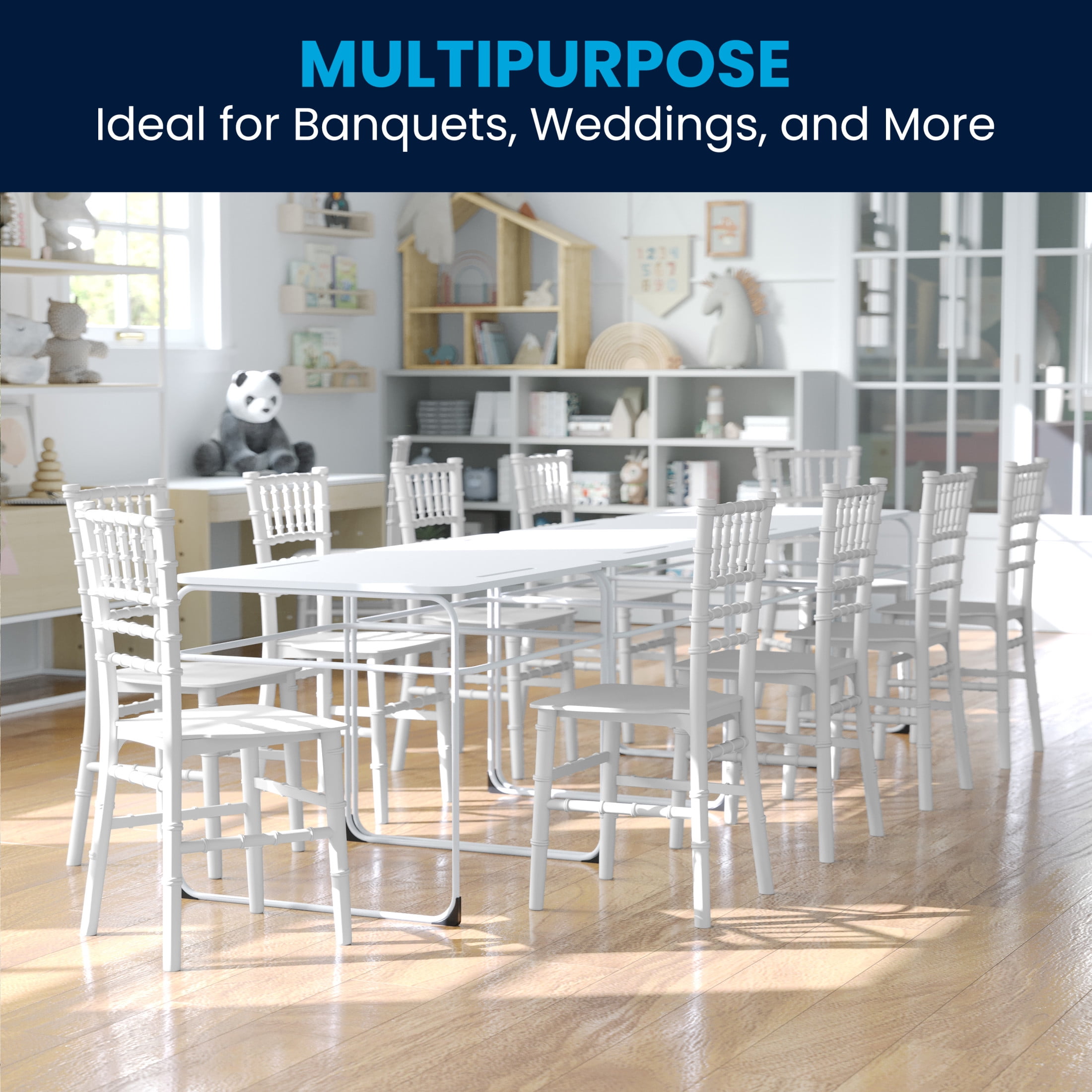 Flash Furniture Hercules Series Children's Resin All Occasion Event Chairs, Set of 10, White