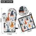thumbnail image 6 of Multicolor Christmas Gnome Pattern Kitchen Oven Mitt and Pot Holder Sets 2 Pcs for Baking, Cooking and Grilling, Heat Resistant Up To 392 °F, 6 of 7