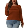 thumbnail image 4 of QASIEATN Sweatshirt for Graceful Ladies Fashion, Long Sleeve Shirts Fall Fashion Casual Blouses Trendy Pleated Tunic Tops Leggings, Womens Fall Tops, 4 of 7