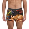 thumbnail image 1 of Balery Sleeping Cat Flowers Calzoncillos bóxer para hombre, ropa interior de algodón suave y transpirable con cinturilla de nailon-XX-Large, 1 of 5