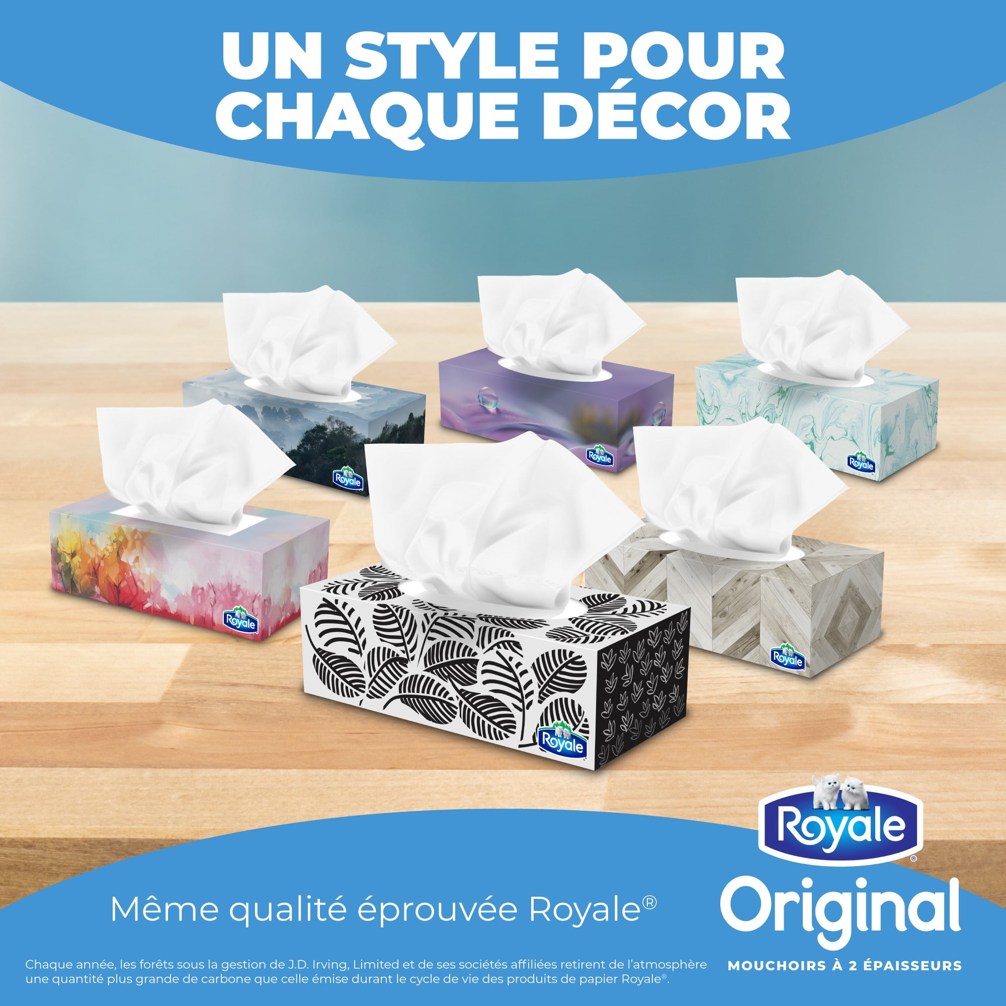 Royale Original, 2 Ply Facial Tissue, 18 Flat Boxes, 126 Tissues per Box, 2268 tissues per pack