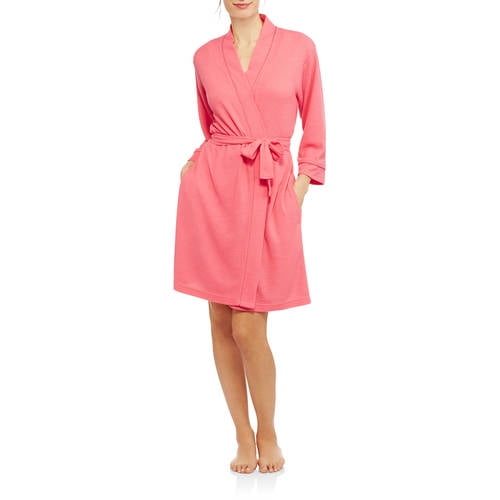 Women's and Women's Plus Waffle Knit Sleepwear Robe
