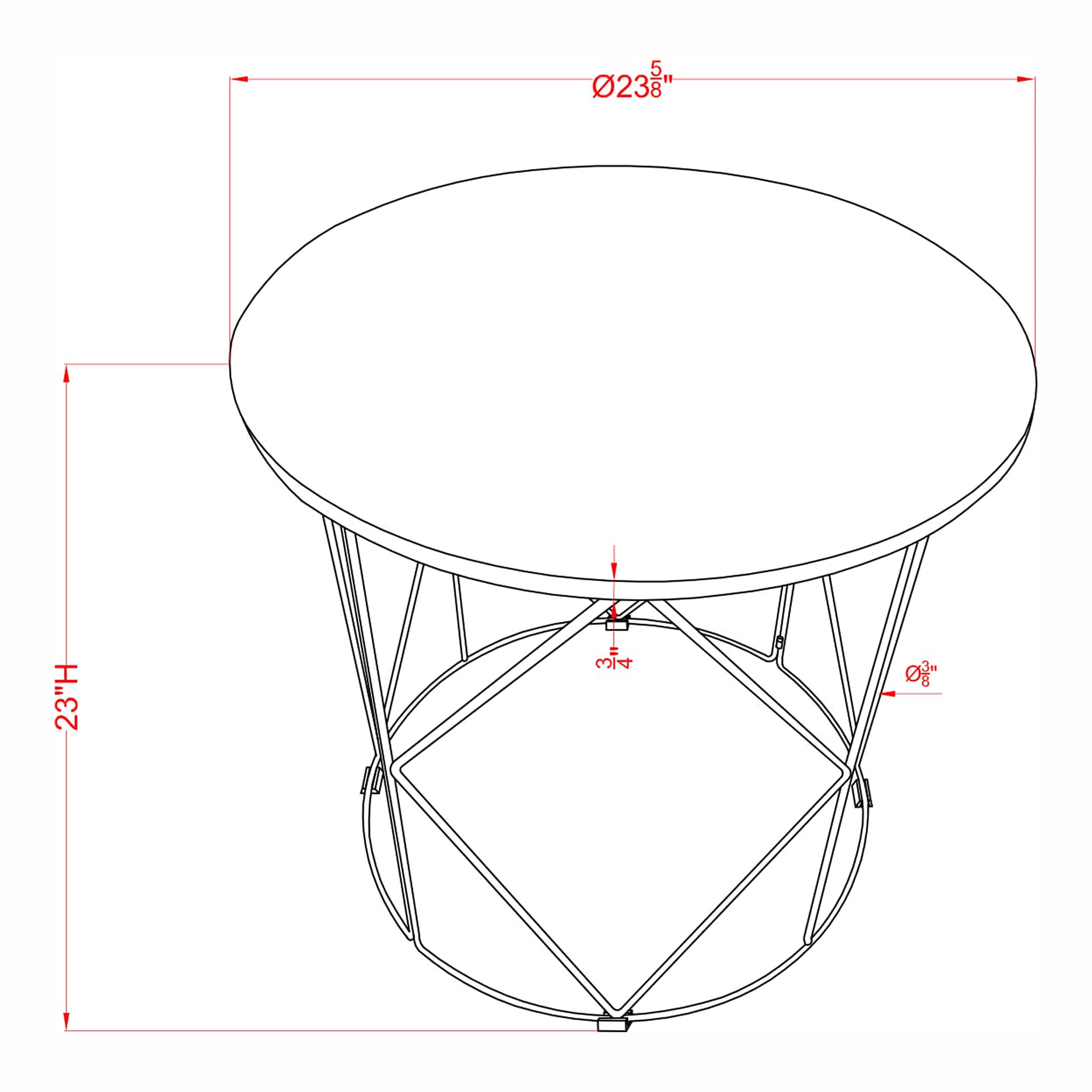 Furniture of America Herlan End Table with Metal Frame, Walnut