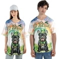 thumbnail image 4 of Happy St. Patrick’s Day French Bulldog with Green Hat Shamrocks Rainbow All Over Print 3D Baseball Shirt Dog Lover Gifts Softball Sport - 03007, 4 of 6
