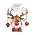 thumbnail image 2 of EchfiProm Christmas Reindeer Hoodies for Men Graphic Pullover White with Pockets Hooded Xmas Ugly Mens Sweatshirt M, 2 of 3