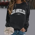 thumbnail image 2 of Fiaer Womens Crew Neck Pullover Sweatshirts Long Sleeve Letter Graphic Plus Size Loose Fit Casual Trendy Breathable Tops Black XL, 2 of 6