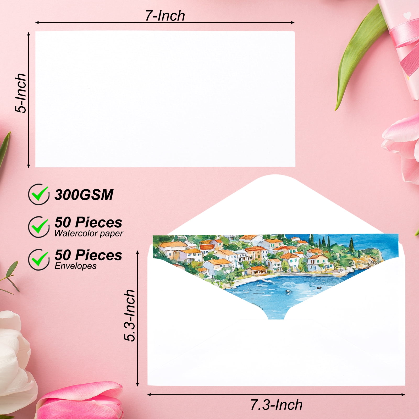 Unique Bargains Durable Watercolor Cards for Art Projects and Invitations Yellow