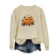 thumbnail image 4 of Inverlee Women's Thanksgiving Sweatshirts Plus Size Turkey Pumpkin Graphic Sweatshirt Trendy Long Sleeve Soft Shirts Round Neck Dressy Casual Tops Outfit, 4 of 4