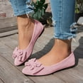 thumbnail image 2 of YLYL Women's Suede Bow Pointed Toe Flat Shoes Slip on Soft Comfy Casual Dress Ballet Flats, 2 of 6