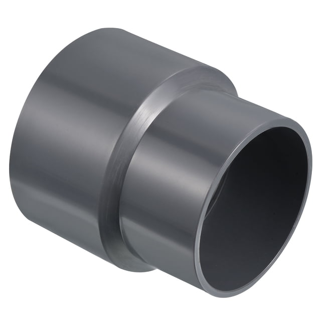 Uxcell Polyvinyl Chloride Reducer Pipe Fitting 3.54 inch x 2.95 inch Straight Coupling Adapter Connector Gray