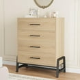 thumbnail image 1 of Commode à 4 Tiroirs pour Chambre, Commode Haute de 38,6 Pouces, Tiroir Haut avec Rangement Autoportant, Coffre de Rangement en Bois pour Garde-Robe pour Salon, Chambre, Entrée, 1 of 6