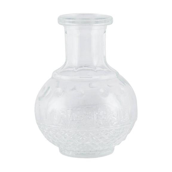 Mainstays Embossed Glass Bud Vase 4 inch Clear Rounded Indoor