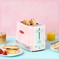 thumbnail image 4 of Nostalgia Retro Wide 2-Slice Toaster, Vintage Design With Crumb Tray, Cord Storage & 5 Toasting Levels, Pink, 4 of 5