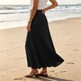 thumbnail image 6 of Lmueinov Womens Flowy Maxi Skirts Cotton Linen High Waisted A Line Long Skirts for Women 2026 Fall Winter Trendy Beach Vacation Skirts, 6 of 6