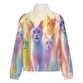 thumbnail image 6 of Jackets for Women Winter Coat Jackets Flannel Stand Collar Jacket(Rainbow Cats,Size:S-4XL), 6 of 7