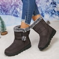 thumbnail image 5 of Womens Cozy Snow Boots Thick Heel Round Toe Thickened Velvet Short Boots Women Trendy Casual Outdoor Dressy Winter Warm Shoes Brown 6, 5 of 10