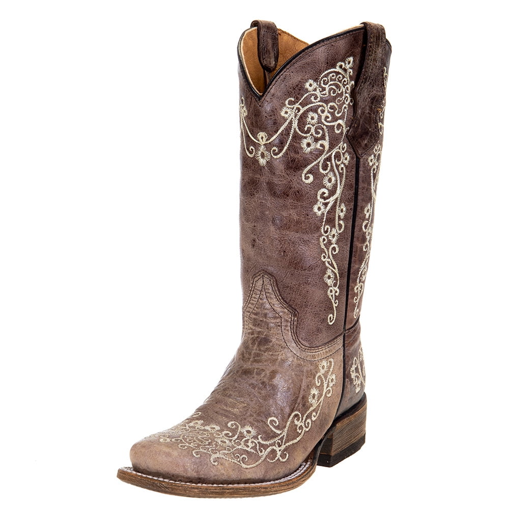 Corral Boots Corral Boot Company Boys Kids and Bone Embroidery Square