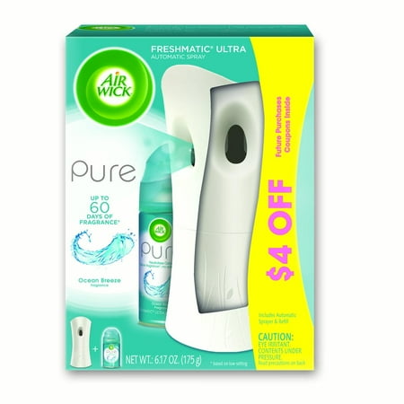 Air Wick Pure Freshmatic Automatic Spray Kit (Gadget + 1 Refill), Ocean Breeze, Air Freshener