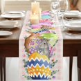 thumbnail image 3 of Table Runners 90 Inches Long Dress Scarves, Vintage Easter Farmhouse Coffee/Dining/Kitchen Table Runner for Living Room, Colorful Floral Eggs Bunny Pink Plaid Rustic 13x90 Inch, 3 of 9