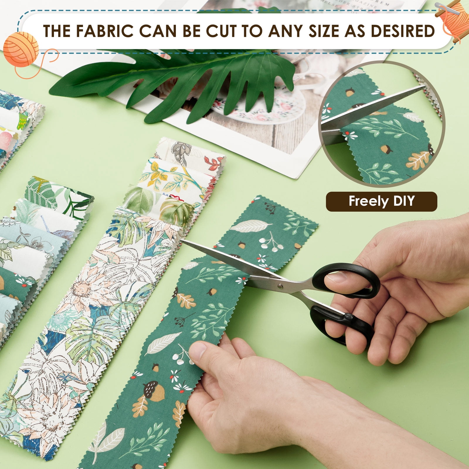 Ikoopy 80/100Pcs Jelly Roll Fabric Strip Set Cotton Floral Print Pre Cut Quilting Strip Quilting and Sewing Patchwork Roll for DIY Craft Blanket Rug