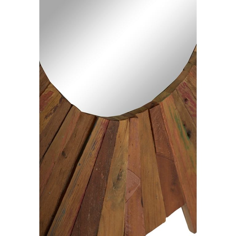 Round Reclaimed Wood Mirror Round Reclaimed Wood Mirror