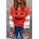 thumbnail image 3 of ABPHQTO Top de bloque de color de leopardo a rayas con estampado de cara divertida de Halloween para mujer, 3 of 5