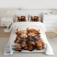 thumbnail image 2 of Feelyou Kawaii Brown Cow Bedding Comforter Set, Rustic Farmhouse Bull Twin Comforter Sets, Vintage Buffalo Scarf Reversible Bedding Set, Breathable Home Decor, 2 Pieces, 2 of 8