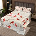 thumbnail image 2 of Erosebridal Cardinal Bird Bedspread Sets Queen Size, Tree Branches Bed Quilt, 3-Piece, 2 of 5
