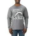 thumbnail image 2 of Wild Bobby Respect The Locals Save Our Oceans Dolphin Animal Lover Men Long Sleeve Shirt, Heather Grey, XX-Large, 2 of 6