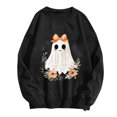 thumbnail image 3 of Womens Classic Halloween Printed Knit Sweater Long Sleeve Crew Neck Tops Casual Halloween Party Pullover Sweater, 3 of 3