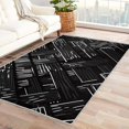thumbnail image 1 of Wood Grain Rugs for Living Room Bedroom - Black Rug 6x9 - Modern Carpet for Home Decor - Washable Non Slip Patterned Indoor Large Area Rug - Soft & Low Pile (ZJ&553), 1 of 7