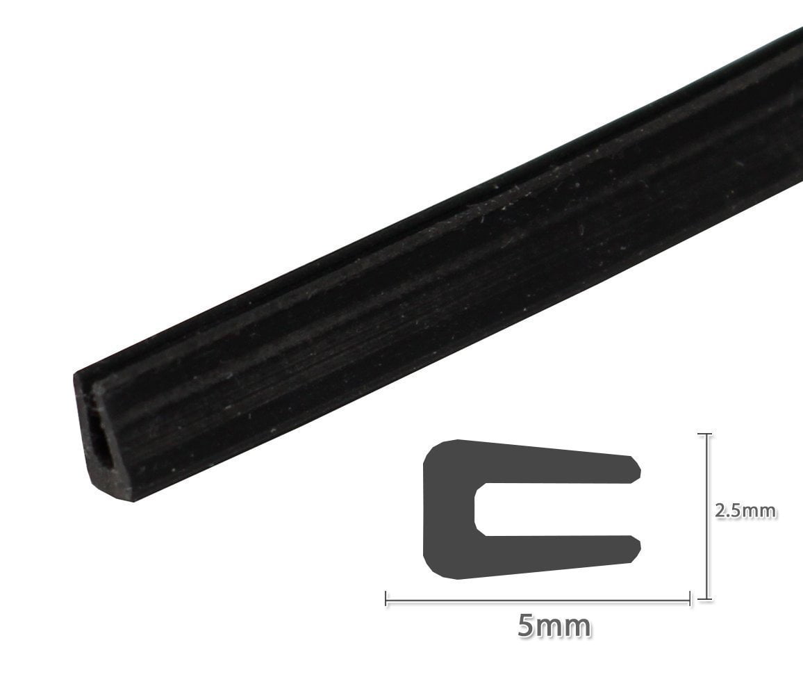 Black Rubber U Channel Edging Trim Seal Door Window Edge Protector Strip U-shape 