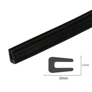 Universal U Channel Rubber Seal Strip 1/32" Opening Edge Trim All Weather Protector Strip (10ft)