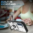 thumbnail image 5 of Design for Samsung Galaxy S23 Phone Case with Camera Lens Sliding Cover Ring Holder Kickstand - Shockproof Heavy Duty Rugged Military Grade Bumper Protective Case for Women Men, White+Black, 5 of 11