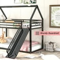 thumbnail image 3 of Kacho Twin over Twin Bunk Bed, Montessori Floor Bunk Bed with Convertible Slide, Heavy Duty Metal Low Bunk Beds for Teens Adults, Space-Saving Twin Bunk Bed for Bedroom Dorm, No Box Spring Needed, 3 of 9