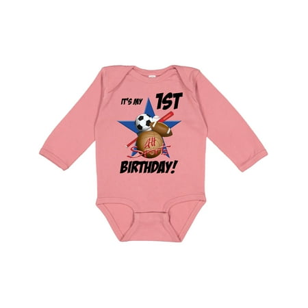 

Inktastic 1st Birthday All Stars Gift Baby Boy Long Sleeve Bodysuit