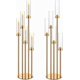 thumbnail image 1 of Centros de mesa de candelabros dorados de 42.5 pulgadas para mesas, portavelas, decoración de bodas, centros de mesa, decoraciones de mesa, portavelas de 5 brazos, juego de 2, pantalla de lámpara de, 1 of 9