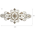 thumbnail image 3 of Merano II Traditional Antique Gold Openwork Scrolling Decorative Metal Wall Grille Sculpture, 3 of 5