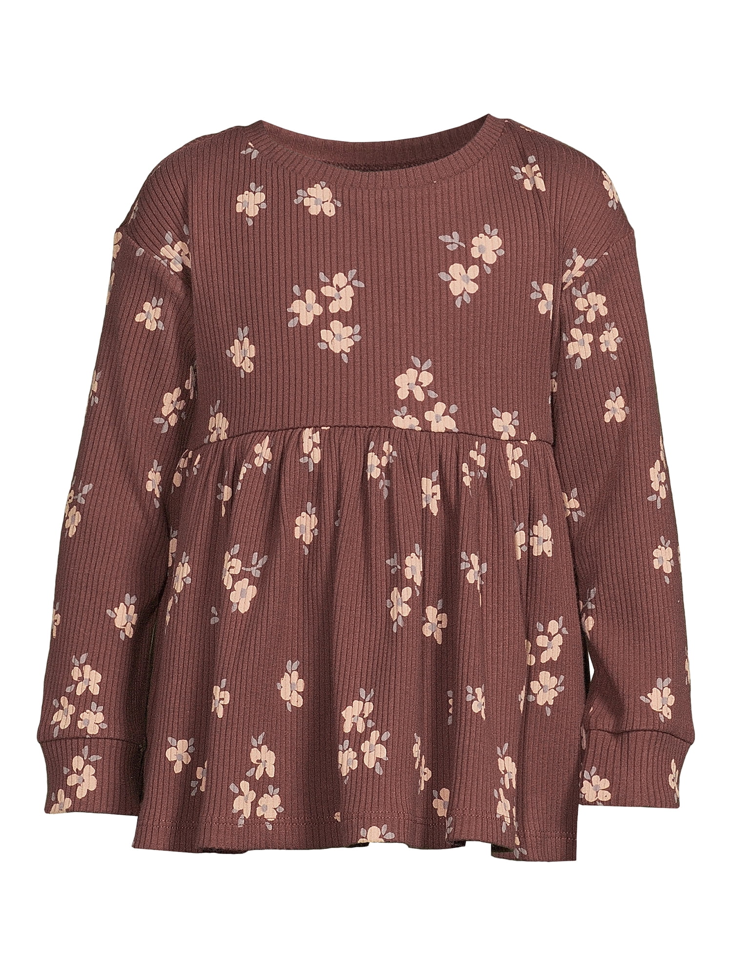 easy-peasy Toddler Girl Long Sleeve Babydoll Top, Sizes 12 Months-5T